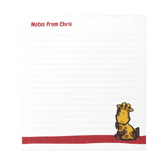Bloco De Notas Wildlife Giraffe Note Pad (Frente)