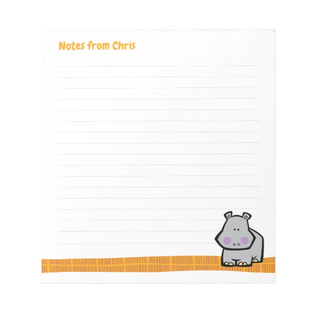 Bloco De Notas Wildlife Hippo Note Pad (Frente)