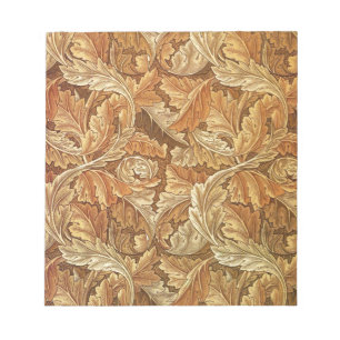 Bloco De Notas William Morris Acanthus Marrom Folhas de Outono