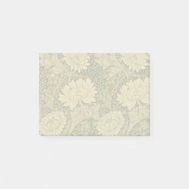Bloco De Notas William Morris Chrysanthemum Sage Flower (Frente)