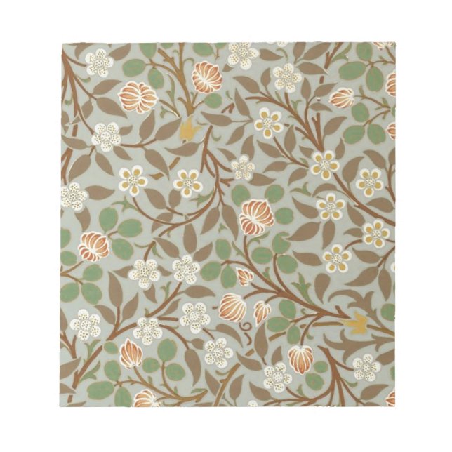Bloco De Notas William Morris Clover Flower Art Pattern (Frente)