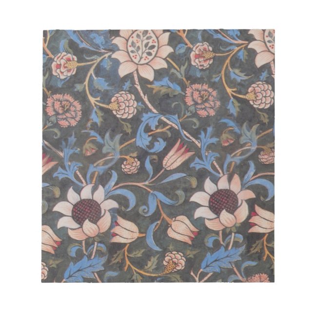 Bloco De Notas William Morris Evenlode Textile Floral Art (Frente)