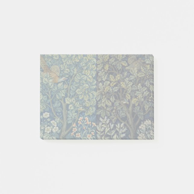 Bloco De Notas William Morris Faisão Pássaro Árvore Flor (Frente)