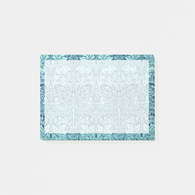 Bloco De Notas William Morris Irmão Rabbit Padrão em Azul (Frente)