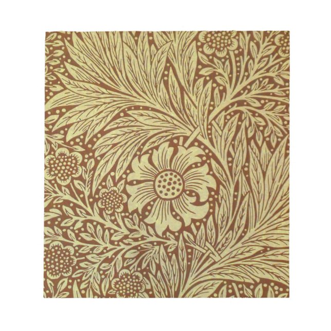 Bloco De Notas William Morris Marigold Padrão Antiquado de Flor (Frente)
