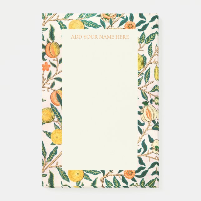 BLOCO DE NOTAS WILLIAM MORRIS POMEGRANATE DESIGN POSTA AS NOTAS (Frente)
