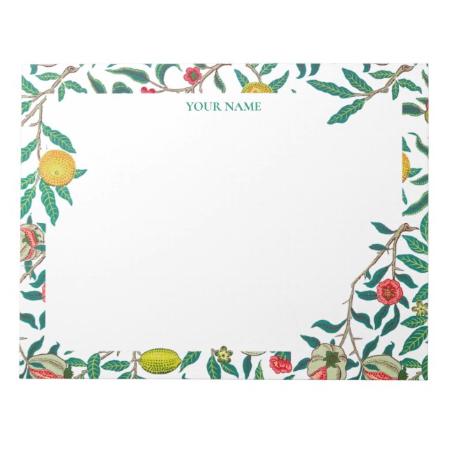 Bloco De Notas William Morris Pomegranate White (Frente)