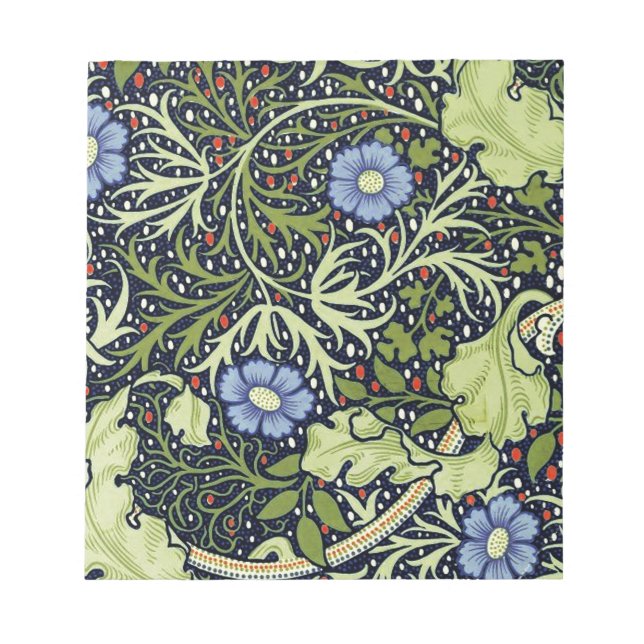 Bloco De Notas William Morris Seaweed Flor Antiquado (Frente)