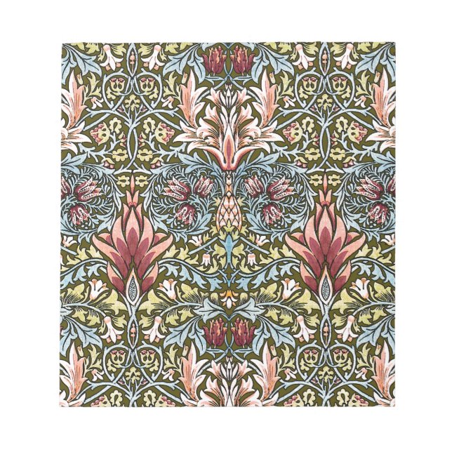 Bloco De Notas William Morris Snakeshead Padrão Floral (Frente)