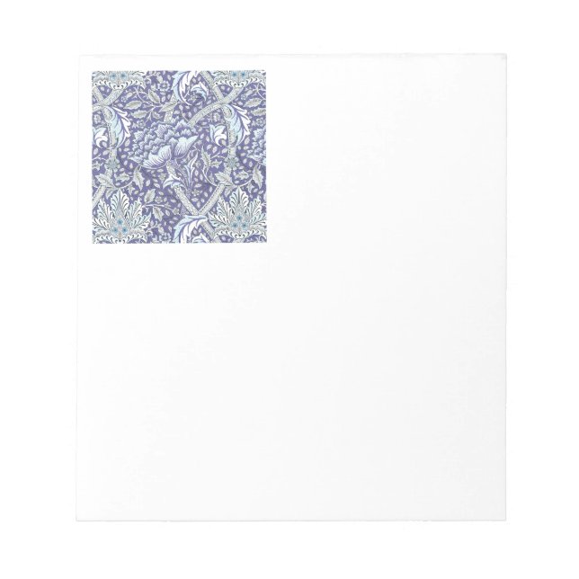 Bloco De Notas William Morris Windrush Padrão Floral Azul (Frente)