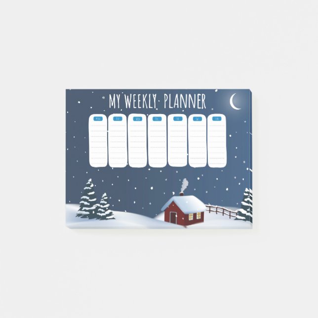 Bloco De Notas Winter Cabin Night Post-it® Notes  (Frente)