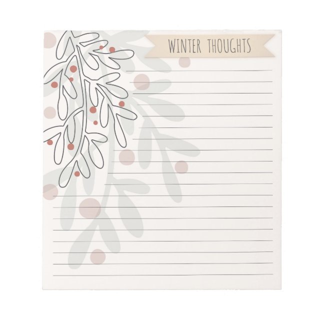 Bloco De Notas Winter thoughts hand drawn abstract mistletoe (Frente)