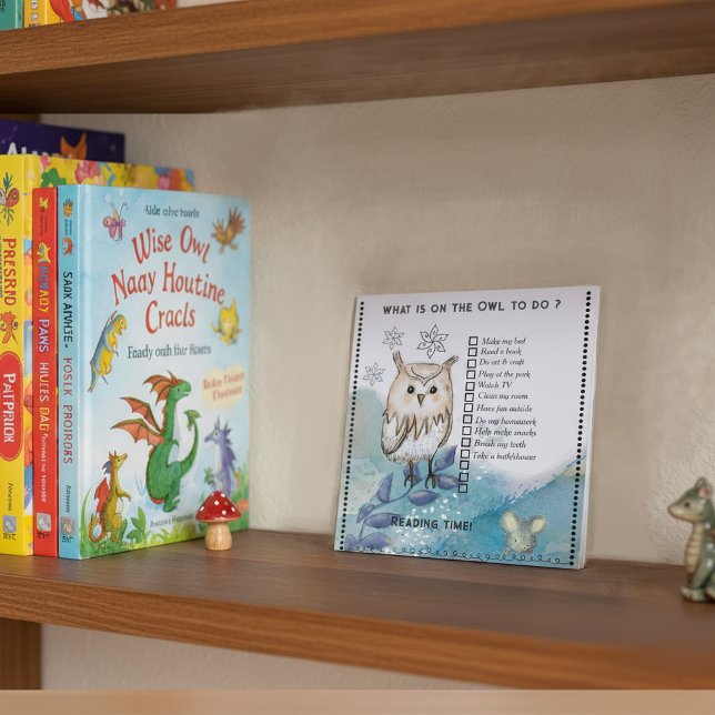 Bloco De Notas Wise Owl cute mouse Kids Daily Routine Checklist  (Wise Owl cute mouse Kids Daily Routine Checklist Notepad)