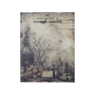 Bloco De Notas Witchy Potion Dark Academia Aestética Pumpkin Vert