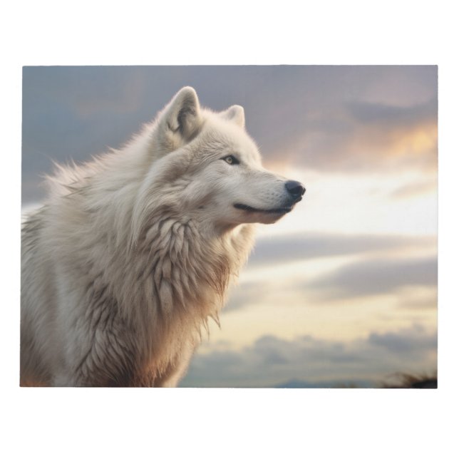 Bloco De Notas Wolf Animal Nature Selvagem Majestosa (Frente)
