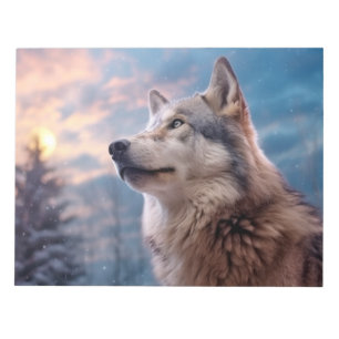 Bloco De Notas Wolf Animal Nature Selvagem Majestosa