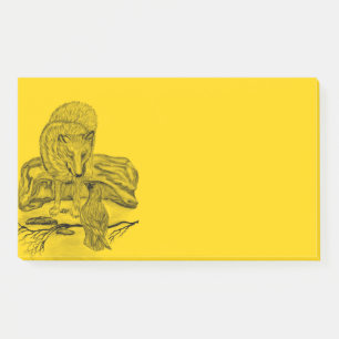 Bloco De Notas Wolf e Raven design preto e amarelo