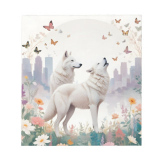 Bloco De Notas Wolf Vintage Animal Nature Environment Art