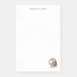 Bloco De Notas Woodland Bear Modern Na moda Watercolor
