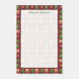 Bloco De Notas Woodland Christmas Quilt Look Personalizado