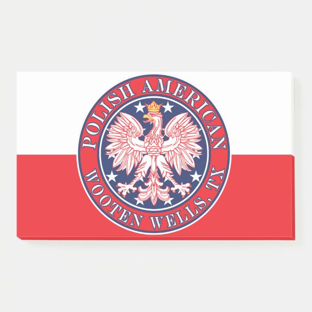 Bloco De Notas Wooten Wells Texas Polska Eagle Polonês (Frente)