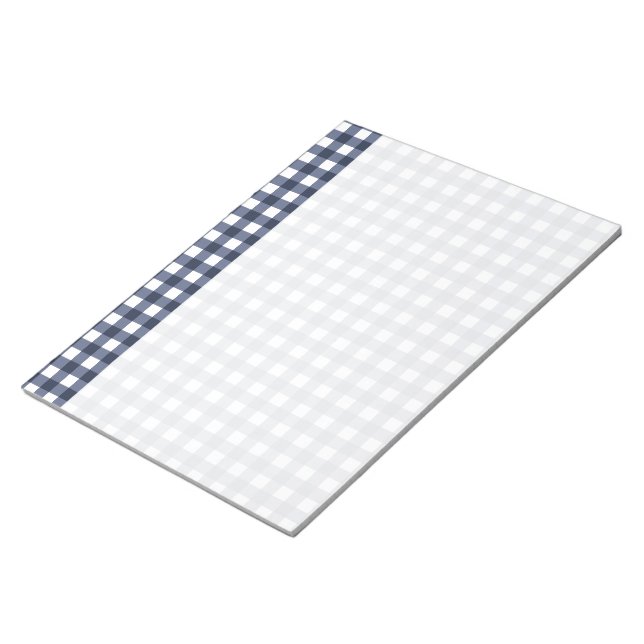 Bloco De Notas Xadrez de Verificação Gingham Clássica marinho Azu (Inclinado)