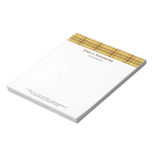 Bloco De Notas Xadrez Marrom e amarelo