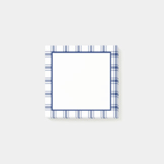 Bloco De Notas Xadrez náutico azul e branco