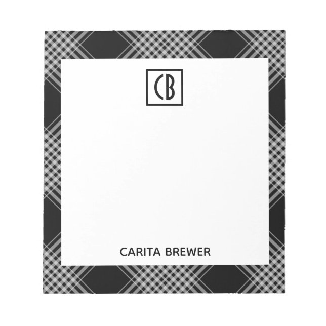 Bloco de notas Xadrez preto (Frente)