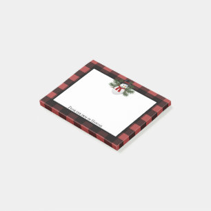 Bloco De Notas Xadrez Snowman Buffalo Personalizada