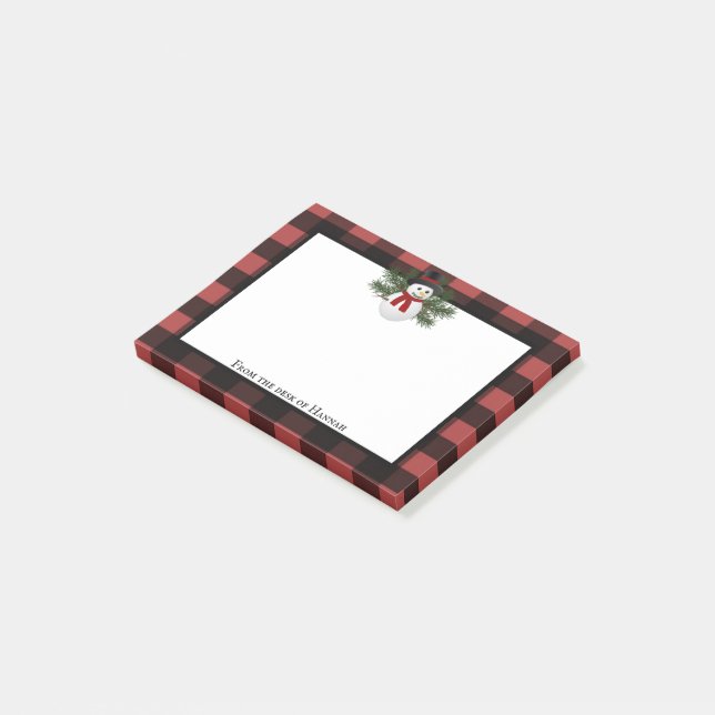 Bloco De Notas Xadrez Snowman Buffalo Personalizada (Inclinado)