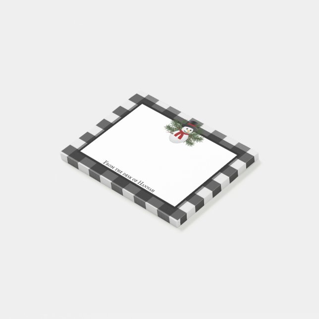 Bloco De Notas Xadrez Snowman Buffalo Personalizada (Inclinado)