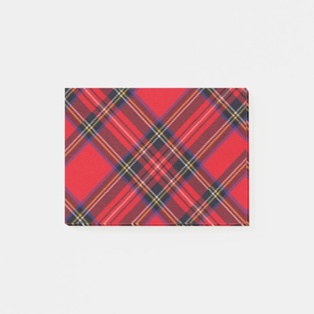 Bloco De Notas Xadrez vermelha de Stewart tartan (Frente)
