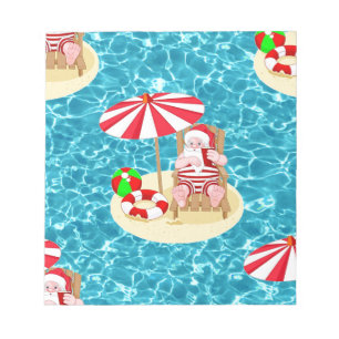 Bloco De Notas xmas Beach santa claus