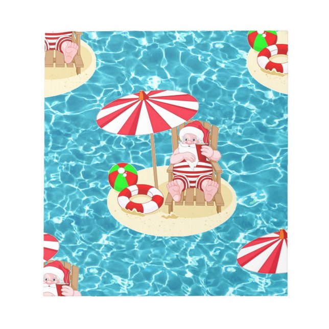 Bloco De Notas xmas Beach santa claus (Frente)