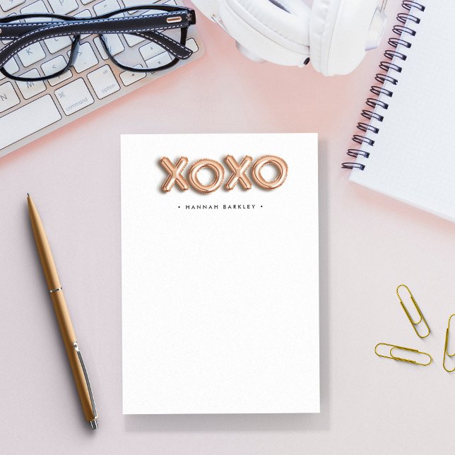 Bloco De Notas XOXO Dourado rosa | Personalizado (Criador carregado)