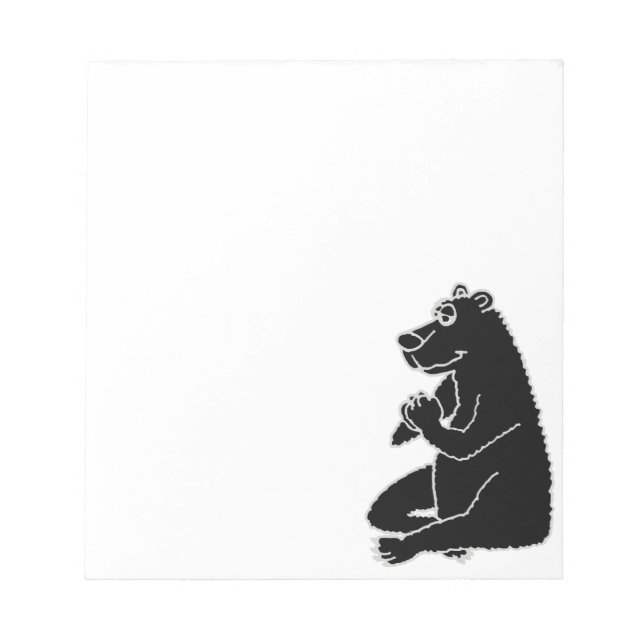 Bloco De Notas XX - Urso Negro Engraçado fazendo ioga (Frente)