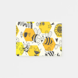 Bloco De Notas Yellow Bee and Rainbow Design