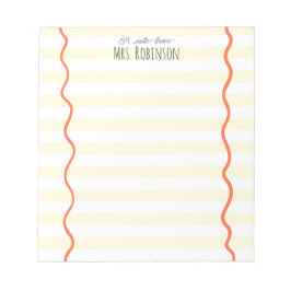 Bloco De Notas Yellow Line Personalized Teacher Notepad