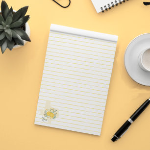 Bloco De Notas Yellow Rose of Texas - Gingham State with Roses