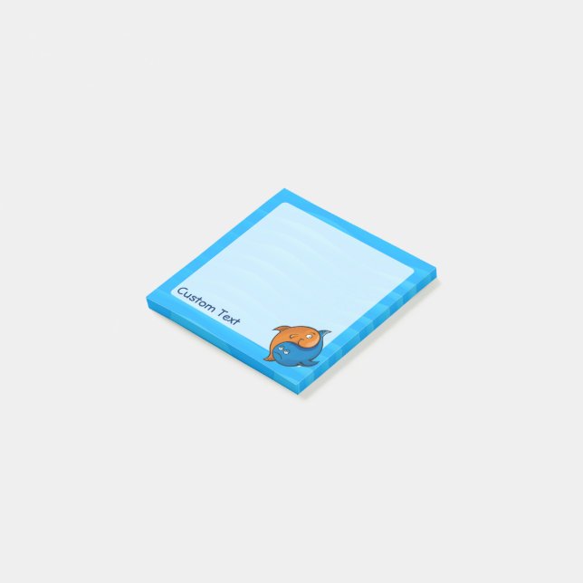 Bloco De Notas Yin Yang Fish Cartoon (Inclinado)