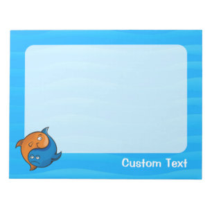 Bloco De Notas Yin Yang Fish Cartoon