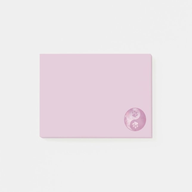 Bloco De Notas Yin Yang Paw Pink (Frente)