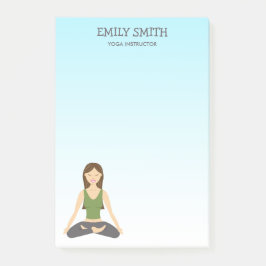 Bloco De Notas Yoga Mulher No Lotus Pose Yoga Instrutor