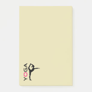 Bloco De Notas Yoga Pose Silhouette em Tan Background