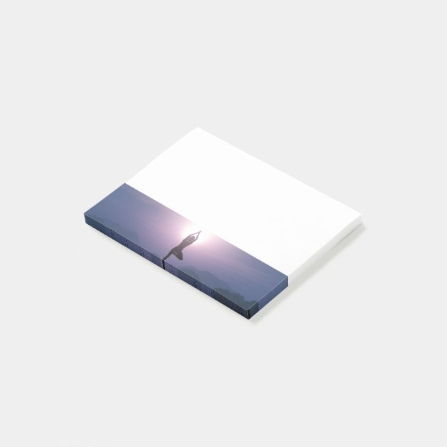 Bloco De Notas Yoga Vrksasana Tree Pose Preta (Inclinado)