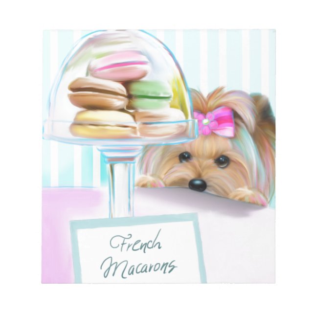 Bloco De Notas Yorkie French Macarons (Frente)