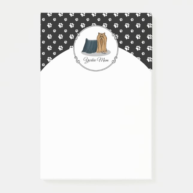 Bloco De Notas Yorkie Mãe (Yorkshire Terrier Mãe) Cute (Frente)