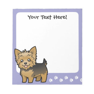 Bloco De Notas Yorkshire terrier dos desenhos animados (cabelo