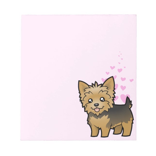 Bloco De Notas Yorkshire Terrier Love (cabelo curto sem arco) (Frente)